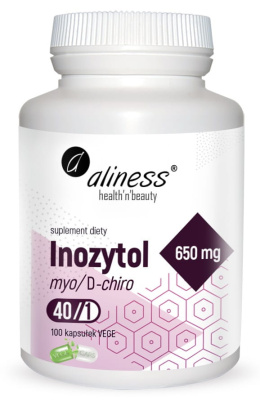 Inozytol myo/D-chiro, 40/1 650 mg + b6 x 100 Vege caps