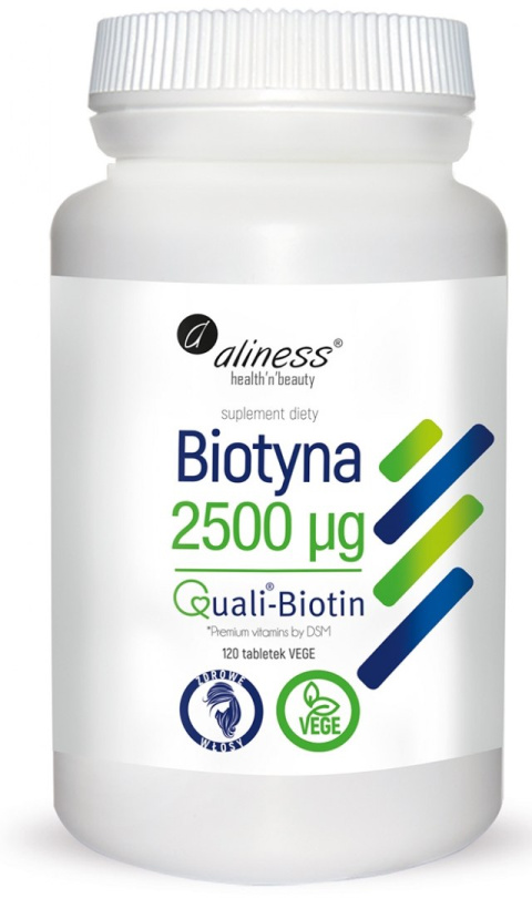 Biotyna QualiBiotin 2500 mcg x 120 tabletek VEGE - Aliness