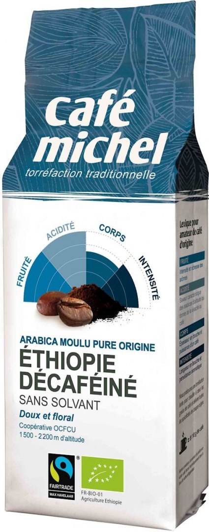 KAWA MIELONA BEZKOFEINOWA ARABICA 100% ETIOPIA FAIR TRADE BIO 250 g - CAFE MICHEL