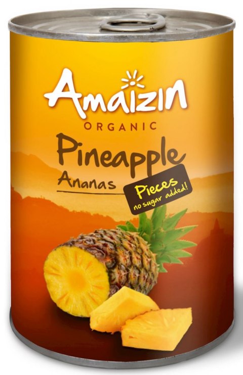 ANANAS KAWAŁKI W SOKU WŁASNYM BIO 400 g - AMAIZIN