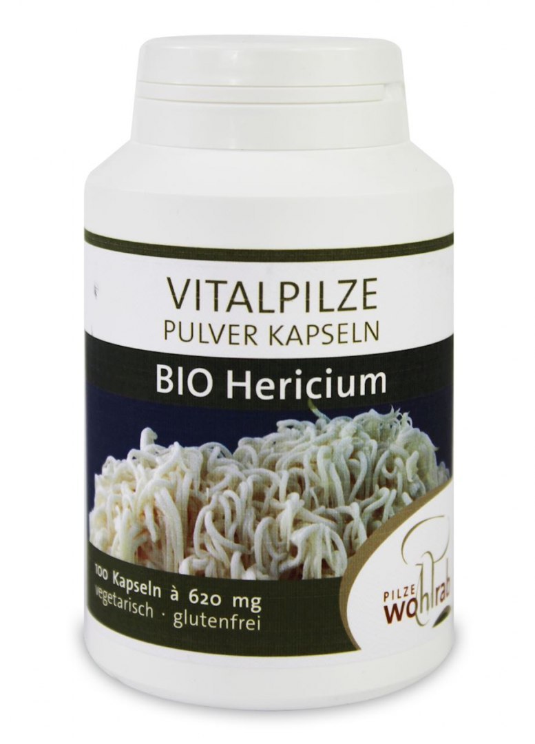 GRZYBY HERICIUM (SOPLÓWKA JEŻOWATA) 620 mg BIO 100 KAPSUŁEK - PILZE WOHLRAB