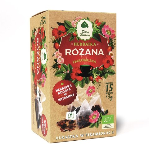 HERBATKA RÓŻANA PIRAMIDKI BIO (15 x 3 g) - DARY NATURY