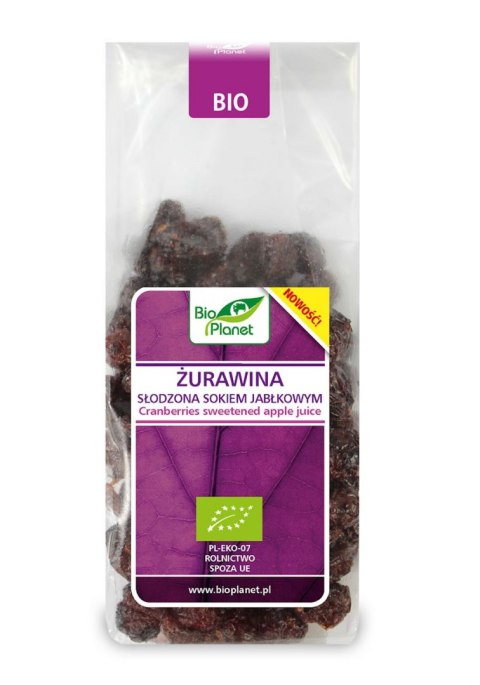 ŻURAWINA SŁODZONA SOKIEM JABŁKOWYM BIO 100 g - BIO PLANET