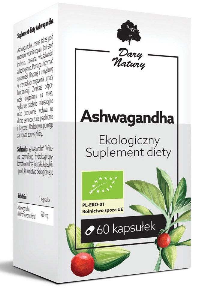 ASHWAGANDA BIO 60 KAPSUŁEK (520 mg) - DARY NATURY