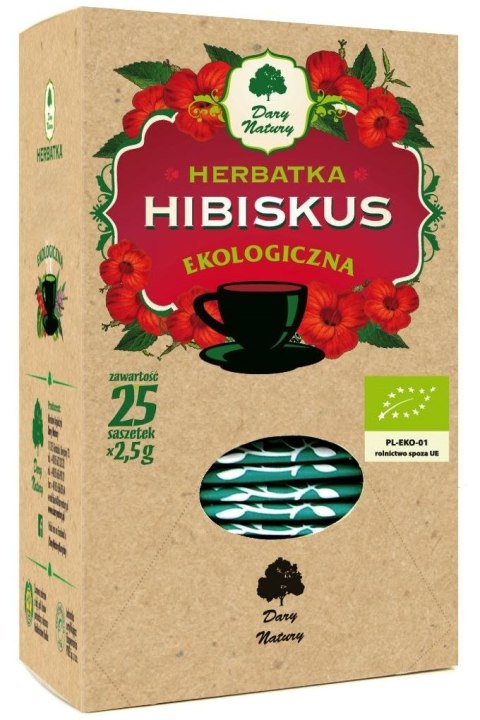 HERBATKA HIBISKUS BIO (25 x 2,5 g) - DARY NATURY