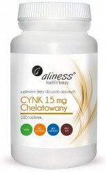 Cynk chelatowany 15 mg x 100 tabletek - Aliness