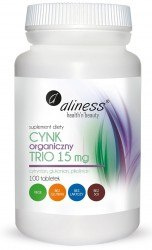 Cynk organiczny TRIO 15 mg x 100 tabs - Aliness