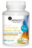 Cytrynian Magnezu 100 mg z potasem 150 mg oraz B6 (P-5-P) x 100 VEGE kaps. - Aliness