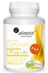 Cytrynian Magnezu 125 mg z B6 (P-5-P) x 100 VEGE kaps. - Aliness