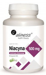 Niacyna - Amid kwasu nikotynowego 500 mg x 100 kaps - Aliness