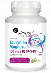 Taurynian Magnezu 100 mg z B6 (P-5-P) x 100 vege caps - Aliness