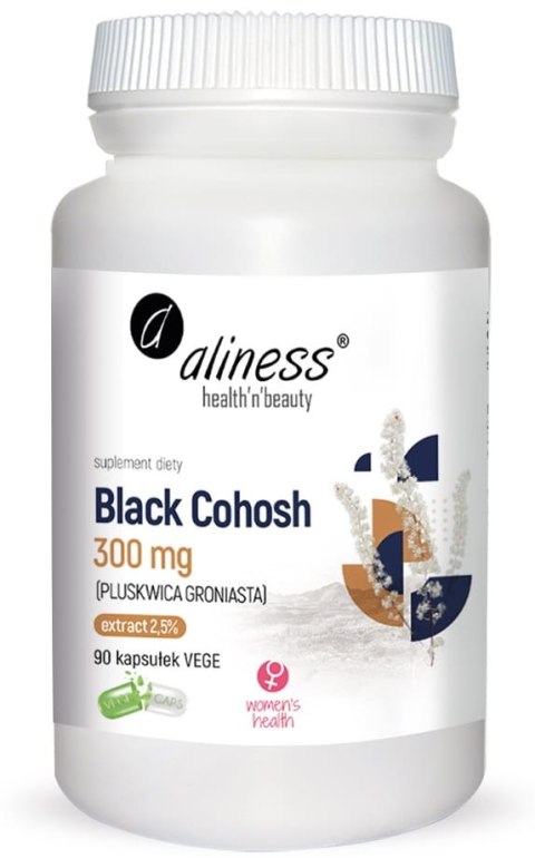 Black Cohosh 300mg (PLUSKWICA GRONIASTA) x 90 Vege caps - Aliness