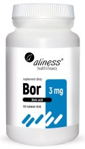 Bor 3 mg (kwas borowy) x 100 tabletek vege - Aliness