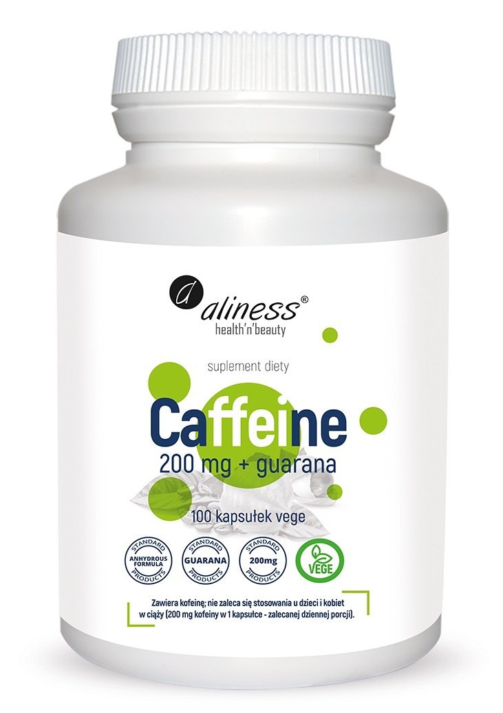 Caffeine 200 mg z guaraną x 100 Vege caps. - Aliness
