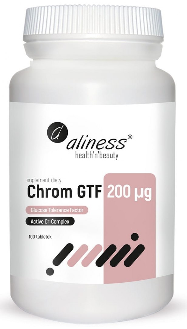 Chrom GTF Active Cr-Complex 200 mcg x 100 tabletek vege - Aliness