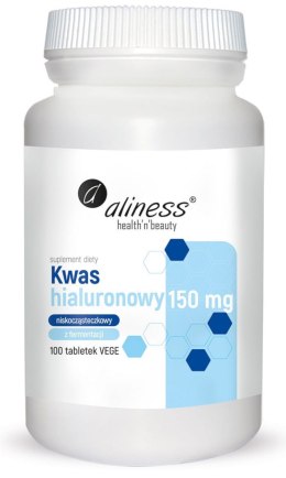 Kwas hialuronowy niskocząsteczkowy 150 mg x 100 tabletek vege - Aliness