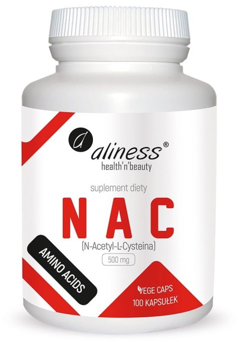 NAC N-Acetyl-L-Cysteine 500 mg x 100 Vege caps. - Aliness