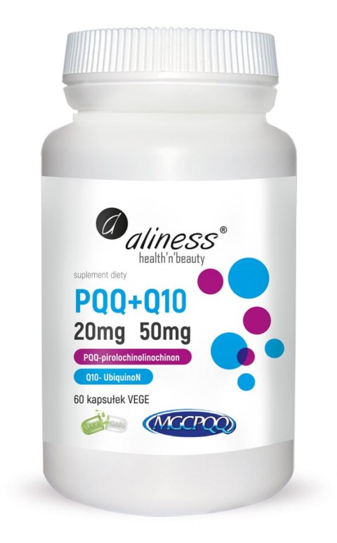 PQQ MGCPQQ 20 mg + Q10 50 mg x 60 Vege caps - Aliness