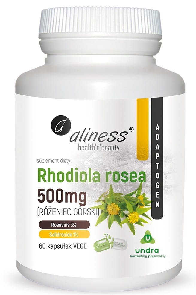 Rhodiola rosea (różeniec górski) 500mg x 60 Vege caps - Aliness