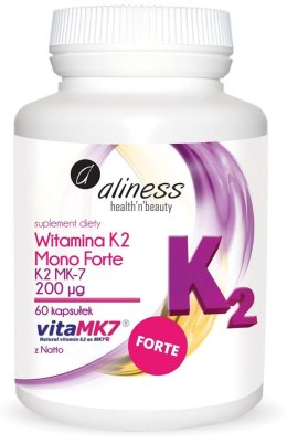 Witamina K2 MONO FORTE MK-7 200 µg z Natto x 60 kaps. - Aliness