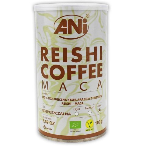 KAWA ROZPUSZCZALNA ARABICA Z GRZYBEM REISHI I MACA BIO 100 g - ANI