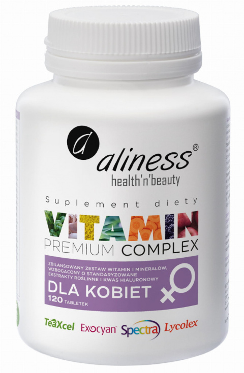 Premium Vitamin Complex dla KOBIET x 120 tabletek Aliness