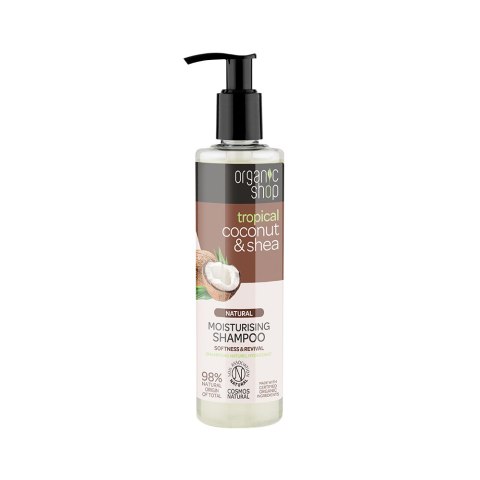 SZAMPON DO WŁOSÓW NAWILŻAJĄCY KOKOS I MASŁO SHEA 280 ML ORGANIC SHOP