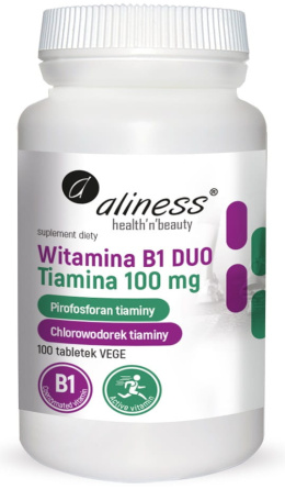 Witamina B1 (Tiamina) DUO 100 mg x 100 Vege tabs Aliness