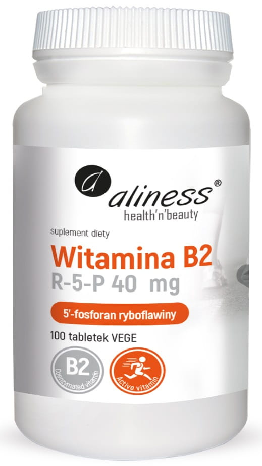 Witamina B2 R-5-P ryboflawina 40 mg x 100 Vege tabs Aliness
