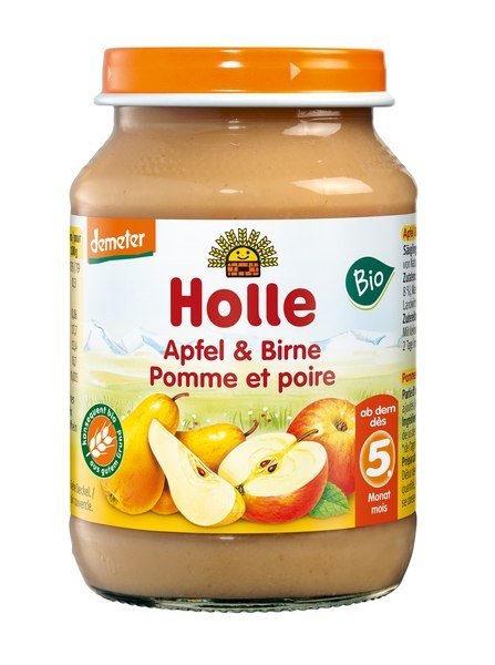 DESEREK JABŁKO - GRUSZKA BEZGLUTENOWY PO 5 MIESIĄCU DEMETER BIO 190 g (SŁOIK) - HOLLE