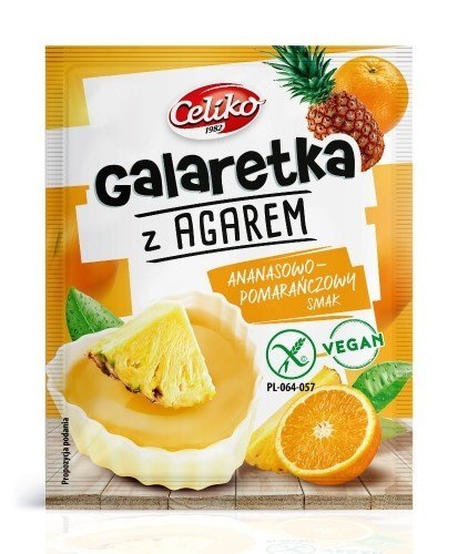 GALARETKA AGAR ANANAS-POMARAŃCZA B/G 45 g - CELIKO