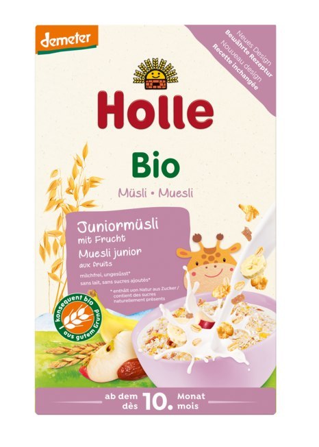 MUSLI JUNIOR Z OWOCAMI PO 10 MIESIĄCU DEMETER BIO 250 g - HOLLE