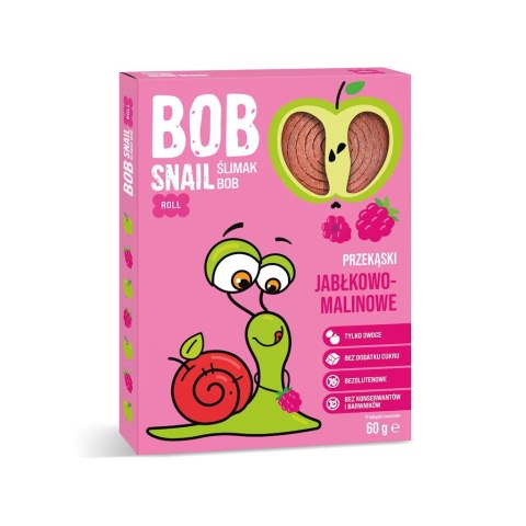 PRZEKĄSKA JABŁKOWO - MALINOWA BEZ DODATKU CUKRU BEZGLUTENOWA 60 g - BOB SNAIL