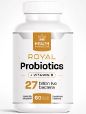 Royal Probiotics, 27 mld. 10 szczepów bakterii, D3, karczoch x 60 caps. - Health Kingdom