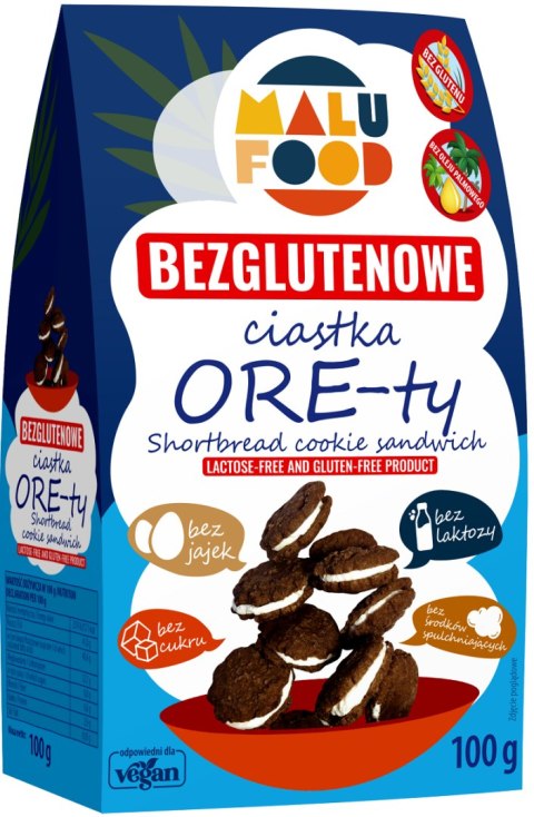 CIASTKA ORE-TY BEZ CUKRU BEZGLUTENOWE 100 g - MALU FOOD