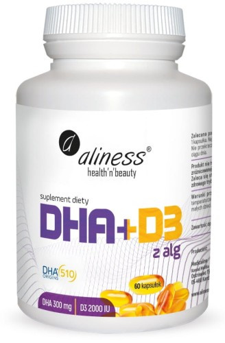 Omega DHA 300 mg z alg D3 2000IU - Aliness