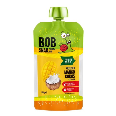 PRZECIER MANGO - KOKOS - CYTRYNA BEZ DODATKU CUKRU 120 g - BOB SNAIL