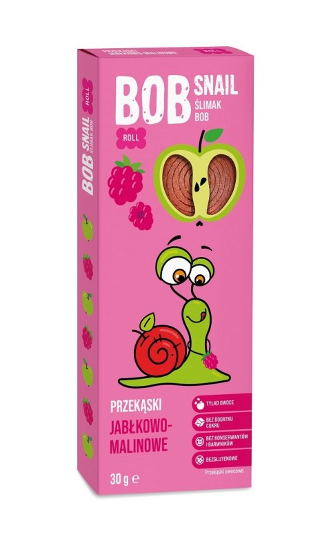 PRZEKĄSKA JABŁKOWO - MALINOWA BEZ DODATKU CUKRU BEZGLUTENOWA 30 g - BOB SNAIL