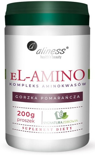 eL-AMINO Kompleks aminokwasów pomarańcza, proszek 200 g Aliness