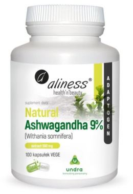 Natural Ashwaganda 590 mg 9% x 100 Vege caps. - Aliness