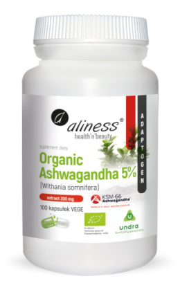 Organic Ashwagandha 5% KSM-66 200mg x 100 VEGE caps