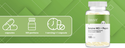 OstroVit Betaina HCl + Pepsyna 100 kapsułek OstroVit Betaina HCl + Pepsyna 100 kapsułek