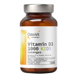 OstroVit Pharma Witamina D3 1000 mg do ssania dla dzieci 360 tabletek malinowy
