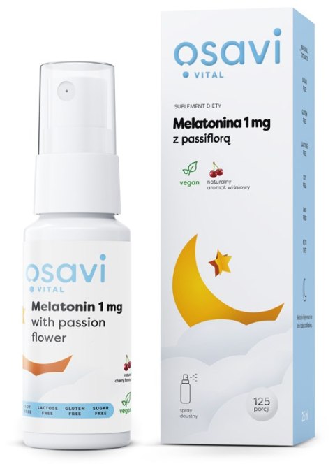 OSAVI MELATONINA Z PASSIFLORĄ SPRAY DOUSTNY 1MG WIŚNIA 25ML