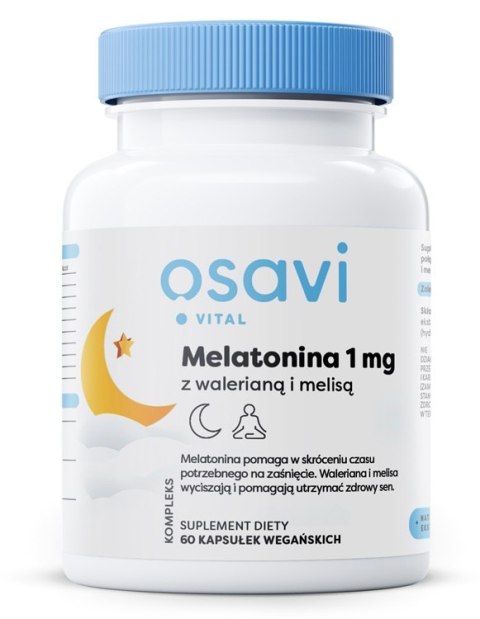 OSAVI MELATONINA Z WALERIANĄ I MELISĄ 1MG 60 VEGAN CAPS