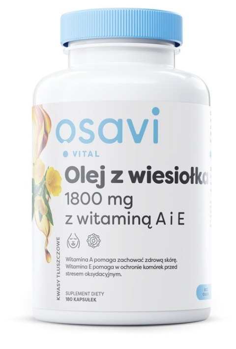 OSAVI OLEJ Z WIESIOŁKA Z WITAMINĄ A I E 1800MG 180 SOFTGELS