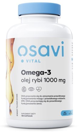 OSAVI OMEGA-3 OLEJ RYBI MOLECULARLY DISTILLED 1000MG 180 SOFTGELS