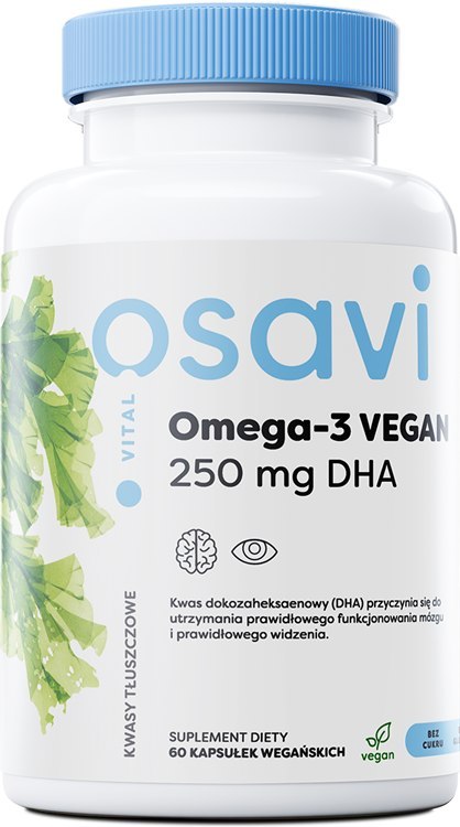 OSAVI OMEGA-3 VEGAN VITAL 250MG DHA 60 VEGAN SOFTGELS