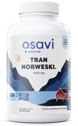 OSAVI TRAN NORWESKI KAPSUŁKI 1000MG CYTRYNA 180 SOFTGELS