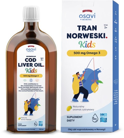 OSAVI TRAN NORWESKI KIDS 500MG OMEGA 3 CYTRYNA 500ML